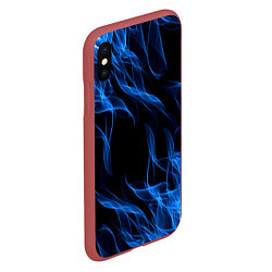 Чехол iPhone XS Max матовый BLUE FIRE FLAME, цвет: 3D-красный — фото 2