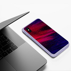 Чехол iPhone XS Max матовый Текстура, цвет: 3D-светло-сиреневый — фото 2