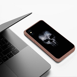 Чехол iPhone XS Max матовый Череп, цвет: 3D-коричневый — фото 2