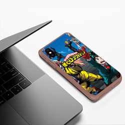 Чехол iPhone XS Max матовый My Hero Academia все герои, цвет: 3D-коричневый — фото 2