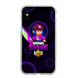 Чехол iPhone XS Max матовый Brawl Stars Heroine Bibi, цвет: 3D-салатовый