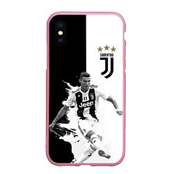 Чехол iPhone XS Max матовый Cristiano Ronaldo, цвет: 3D-розовый