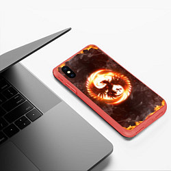 Чехол iPhone XS Max матовый Феникс, цвет: 3D-красный — фото 2