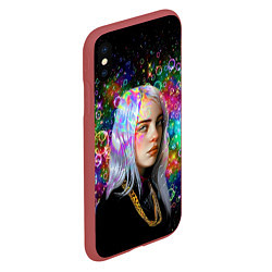 Чехол iPhone XS Max матовый Billie Eilish, цвет: 3D-красный — фото 2