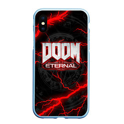 Чехол iPhone XS Max матовый DOOM ETERNAL, цвет: 3D-голубой