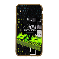 Чехол iPhone XS Max матовый WATCH DOGS:LEGION, цвет: 3D-коричневый