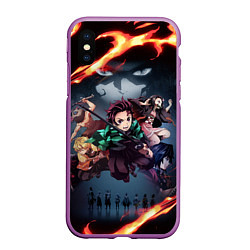 Чехол iPhone XS Max матовый KIMETSU NO YAIBA, цвет: 3D-фиолетовый