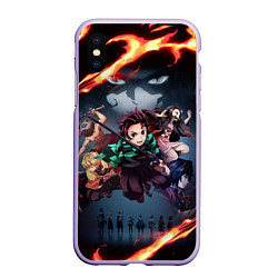 Чехол iPhone XS Max матовый KIMETSU NO YAIBA, цвет: 3D-светло-сиреневый