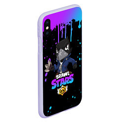 Чехол iPhone XS Max матовый Brawl Stars Crow, цвет: 3D-светло-сиреневый — фото 2