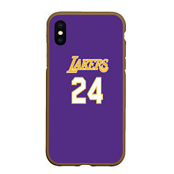 Чехол iPhone XS Max матовый Los Angeles Lakers Kobe Brya, цвет: 3D-коричневый