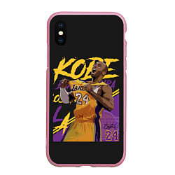 Чехол iPhone XS Max матовый Kobe Bryant, цвет: 3D-розовый