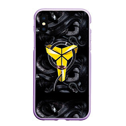 Чехол iPhone XS Max матовый Los Angeles LakersKobe Bryan, цвет: 3D-сиреневый