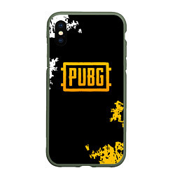 Чехол iPhone XS Max матовый PUBG, цвет: 3D-темно-зеленый