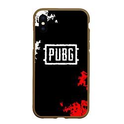 Чехол iPhone XS Max матовый PUBG, цвет: 3D-коричневый