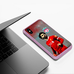 Чехол iPhone XS Max матовый Mohamed Salah, цвет: 3D-сиреневый — фото 2