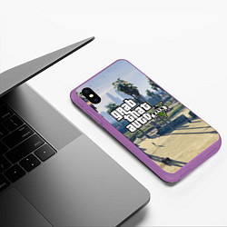 Чехол iPhone XS Max матовый GRAND THEFT AUTO 5, цвет: 3D-фиолетовый — фото 2