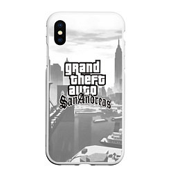 Чехол iPhone XS Max матовый GTA SanAndreas, цвет: 3D-белый