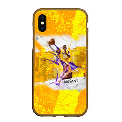 Чехол iPhone XS Max матовый Kobe Bryant, цвет: 3D-коричневый