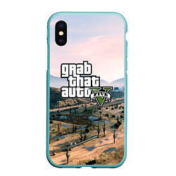 Чехол iPhone XS Max матовый Grand Theft Auto 5, цвет: 3D-мятный