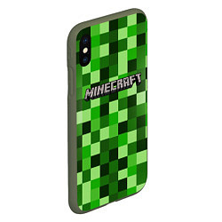 Чехол iPhone XS Max матовый MINECRAFT CREEPER КАПЮШОН, цвет: 3D-темно-зеленый — фото 2