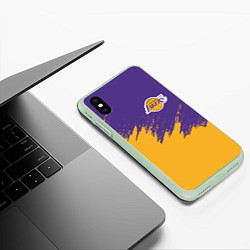 Чехол iPhone XS Max матовый LA LAKERS, цвет: 3D-салатовый — фото 2