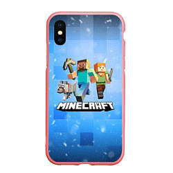 Чехол iPhone XS Max матовый Minecraft Майнкрафт, цвет: 3D-баблгам