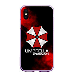 Чехол iPhone XS Max матовый UMBRELLA CORP, цвет: 3D-сиреневый