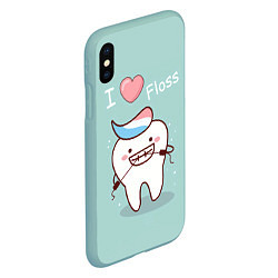 Чехол iPhone XS Max матовый Tooth, цвет: 3D-мятный — фото 2