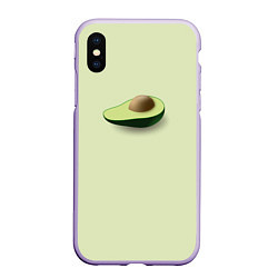 Чехол iPhone XS Max матовый Авокадо, цвет: 3D-светло-сиреневый
