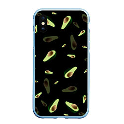 Чехол iPhone XS Max матовый Авокадо, цвет: 3D-голубой