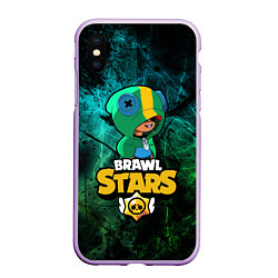 Чехол iPhone XS Max матовый Brawl Stars, цвет: 3D-сиреневый