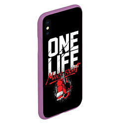 Чехол iPhone XS Max матовый One Life Many Fight, цвет: 3D-фиолетовый — фото 2