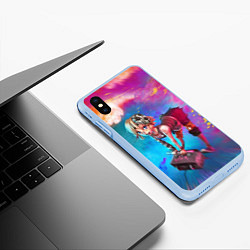 Чехол iPhone XS Max матовый Tiny Tina and the bomb, цвет: 3D-голубой — фото 2