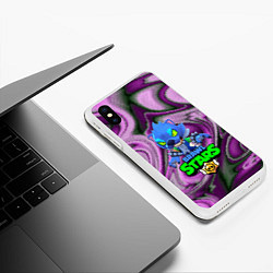 Чехол iPhone XS Max матовый Brawl stars, цвет: 3D-белый — фото 2