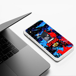 Чехол iPhone XS Max матовый BRAWL STARS CROW, цвет: 3D-белый — фото 2