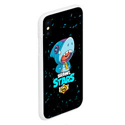 Чехол iPhone XS Max матовый Brawl stars leon shark, цвет: 3D-белый — фото 2