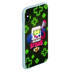 Чехол iPhone XS Max матовый Brawl Stars 8 Bit Classic, цвет: 3D-голубой — фото 2