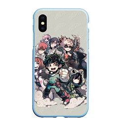 Чехол iPhone XS Max матовый MY HERO ACADEMIA веселая команда