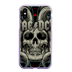 Чехол iPhone XS Max матовый ACDC, цвет: 3D-светло-сиреневый