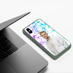 Чехол iPhone XS Max матовый Егор Крид, цвет: 3D-темно-зеленый — фото 2