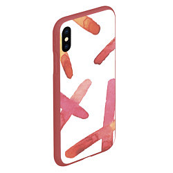 Чехол iPhone XS Max матовый Абстрактные краски, цвет: 3D-красный — фото 2