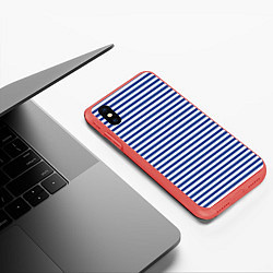 Чехол iPhone XS Max матовый Тельняшка ВМФ, цвет: 3D-красный — фото 2
