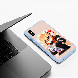 Чехол iPhone XS Max матовый MINECRAFT, цвет: 3D-голубой — фото 2