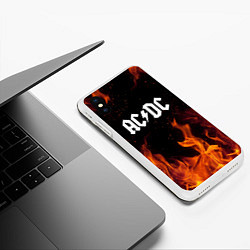 Чехол iPhone XS Max матовый AC DC, цвет: 3D-белый — фото 2