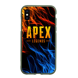 Чехол iPhone XS Max матовый APEX LEGENDS, цвет: 3D-темно-зеленый