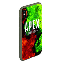 Чехол iPhone XS Max матовый APEX LEGENDS, цвет: 3D-темно-зеленый — фото 2