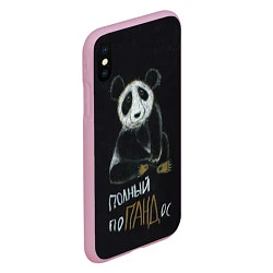 Чехол iPhone XS Max матовый Полный поПАНДос, цвет: 3D-розовый — фото 2