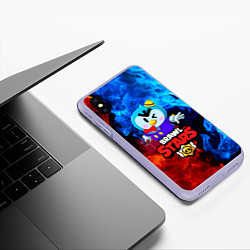 Чехол iPhone XS Max матовый BRAWL STARS MRP, цвет: 3D-светло-сиреневый — фото 2