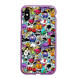 Чехол iPhone XS Max матовый Stickerboom, цвет: 3D-фиолетовый