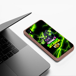 Чехол iPhone XS Max матовый BRAWL STARS VIRUS 8-BIT, цвет: 3D-коричневый — фото 2